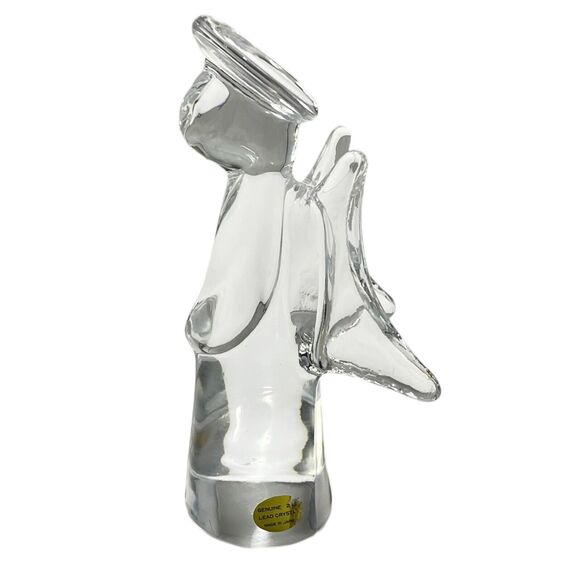 Vintage Genuine Lead Crystal Christmas Angel Figurine Paperweight Decor 8” - Picture 2 of 9